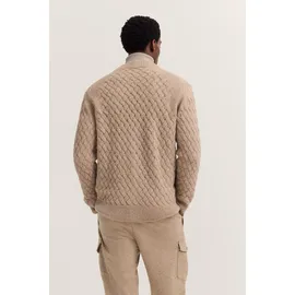 Bugatti Cardigan mit V-Ausschnitt & Flechtoptik Beige XL