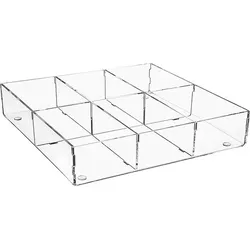 Sortierbox aus Plexiglas transparent, 6 Fächer, 240 x 240 x 50 mm - 93 156 25