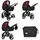 Lorelli Kombikinderwagen Rimini 2 in 1 Tragewanne Sportsitz Wickeltasche faltbar rot-schwarz -