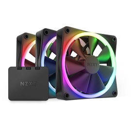 NZXT F Series F120 RGB Matte Black, schwarz, 3er-Pack, LED-Steuerung, 120mm (RF-R12TF-B1)