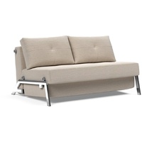 INNOVATION LIVING Schlafsofa Cubed Chrom Stoff Sand Grey 140 cm