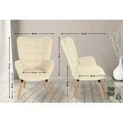 CLP Sessel Garding Stoff-Bezug creme
