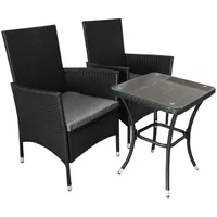 MONSTER SHOP Rattan Bistro Set 2-tlg. Schwarz