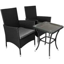 Jardí Rattan Bistro Set 2-tlg. Schwarz