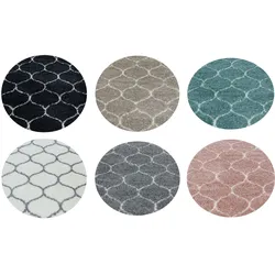 Runder Hochflor-Teppich im skandinavischen Design – Flauschig, Modern und Pflegeleicht