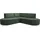 WFL GROUP Ecksofa Nora L-Form 3-Sitzer Universell, Samt, dunkelgrün 223/73/223 cm
