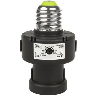 Maclean Brackets Maclean MCE21B E27 Lampenfassung Adapter mit Dämmerungssensor | Max. 100W Leistung | Schwarz | Automatische Dämmerungserkennung für komfortable Nutzung | Ideal für Flure und Treppenhäuser