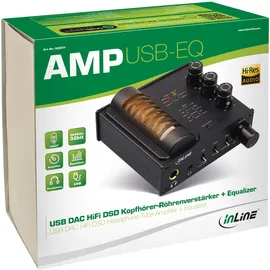 InLine InLine® AmpUSB-EQ, Hi-Res DSD Kopfhörer-Röhrenverstärker+ Equalizer, USB DAC