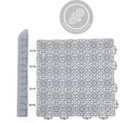 Klickfliesen-Eckleiste ANDIAMO "Terra Sol, Made in Swiss", grau (hellgrau), B:50mm L:430mm, Polyvinylchlorid (PVC), Hartbodenbeläge, idealer Fliesen-Abschluss