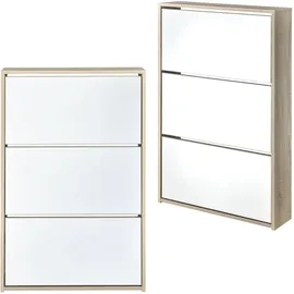 [en.casa] Lund 63 x 102,5 x 17 cm beige / Sonoma-Eichenoptik