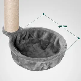Happy Pet HAPPYPET Universal XL Liegemulde für Kratzbaum Ø 40cm, Große Schlafmulde, Stabiler Metallrahmen, 440g Plüsch, Ersatz-Liegemulde belastbar bis 15kg, Grau