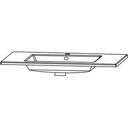 Puris Keramik - Waschtisch 122 cm, Badkeramik, weiß
