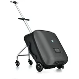 BURLOE 2-In-1-Trolley & Kinderwagen, Kinder-Aufsitzkoffer, Lazy Trolley-Koffer, Fahrbarer Koffer, Kinderkoffer, Kinder-Gepäckset, Modischer Reisekoffer,Schwarz