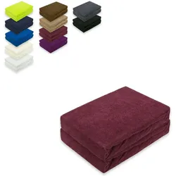EXKLUSIV HEIMTEXTIL Doppelpack Frottee Spannbettlaken 200 x 220 cm Bordeaux