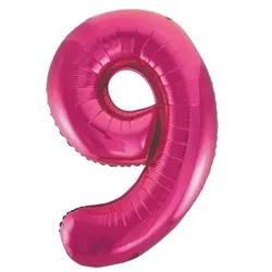Folienballon Zahl 9 pink