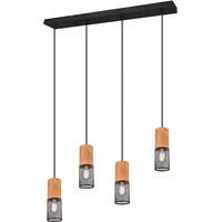 Trio Pendelleuchte Tosh 4-flammig Schwarz