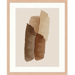 ANY IMAGE Digitaldruck »Abstrakt Braun I«, Rahmen: Buchenholz, natur