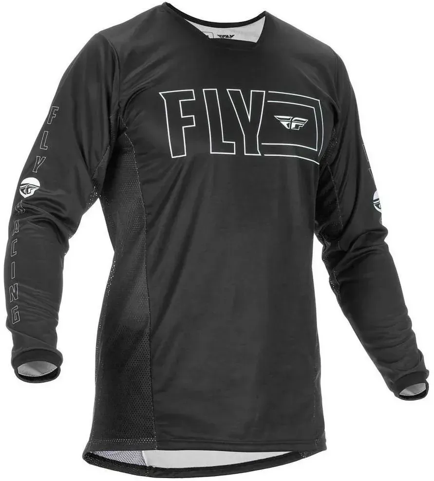 Fly Racing Mx Kinetic Fuel Langarm-trikot - Black / White - L