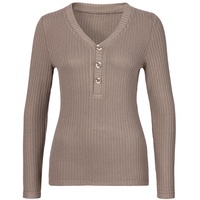 LASCANA Langarmshirt Damen taupe Gr.40/42