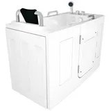AcquaVapore Badewanne Sitzbadewanne Senioren Wanne mit Tür S07-C-L 140x76cm, (1-tlg), mit Ablaufgarnitur weiß