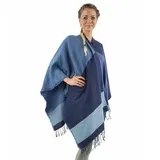 Antonio Kuscheliger Damenponcho - blau
