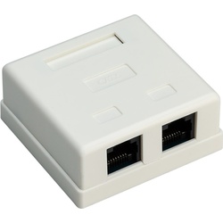 Goobay 2-port RJ45 Anschlussdose, CAT 6, UTP - ungeschirmt