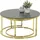 Hela Tische, 2er Set 80x41/60x37 cm Sintered Stone Mamor-Optik schwarz/goldfarbig