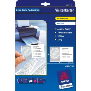 Avery Zweckform C32010-10 Visitenkarten 85x54 weiß