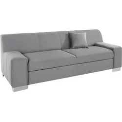 2,5-Sitzer DOMO COLLECTION "Bero", grau (mittelgrau), B:212cm H:74cm T:85cm, Feinstruktur (100% Polyester), Luxus-Microfaser (100% Polyester), Zierkissen: Im jeweiligen Bezugsstoff, Struktur fein (100% Polyester), Sofas