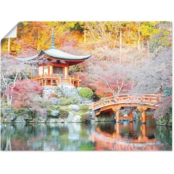Wandbild ARTLAND "Shingo Buddhistischer Tempel", bunt (farbe bild(er): bunt), B:60cm H:45cm T:0,1cm, Papier, Bilder, als Leinwandbild, Poster in verschied. Größen