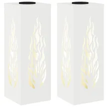 vidaXL Solarleuchte Stahl 2 pcs  weiß