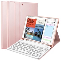 Fintie Tastatur Hülle für iPad Air 10.5" 2019 (3. Generation) / iPad Pro 10.5" 2017, Soft TPU Rückseite Schutzhülle mit Pencil Halter, magnetisch Abnehmbarer QWERTZ Tastatur, Roségold