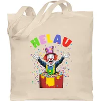Shirtracer Baumwolltasche - & - Taschen - Helau Clown Kostüm Karneval I Fasching Clown lustig I Clownkostüme Fastnacht Clowns Kostüm I Clownskostüm Fasnacht - Unisize - Naturweiß - Einheitsgröße