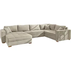 Jockenhöfer Wohnlandschaft U-Form Microfaser 3-Sitzer Beige/Grau
