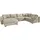 Jockenhöfer Wohnlandschaft U-Form Microfaser 3-Sitzer Beige/Grau