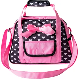 Bayer Puppen Wickeltasche schwarz Herzen Pink/Rosa