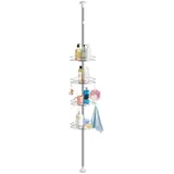 Cocoarm Teleskop Duschregal ohne Bohren Teleskop Badregal mit 4 höhenverstellbaren Körben Duschregal Teleskopregal Duschregal Teleskopregal Badregal für Dusche Bad höhenverstellbar von 190-310 cm