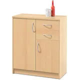 Kommode - Buche - 2 Schubkästen - 74 cm Sideboard Anrichte Beistellschrank