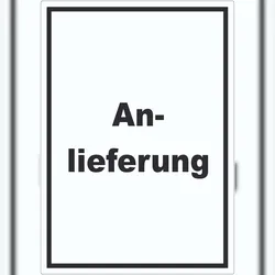 Anlieferung Aufkleber mit Text Annahme hochkant A0 (841x1189mm)