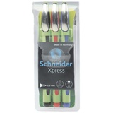 Schneider Xpress Fineliner schwarz, rot blau + 3er-Etui