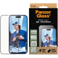 PANZERGLASS Displayschutzglas "Aluminum Frame Screen Protection", transparent, B:11,00cm H:1,10cm T:19,50mm, Displayfolien, Displayschutzfolie, Schutzfolie, Bildschirmschutz, kratz- & stoßfest