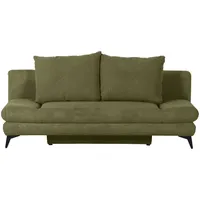 home24 Schlafsofa, Olivgrün, Metall, 2-Sitzer, 200x78x95 cm, Stoffauswahl, Liegefunktion, Schlafen auf Sitzhöhe, Rücken echt, Wohnzimmer, Sofas & Couches, Schlafsofas, Schlafsofas mit Bettkasten