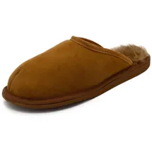 Hollert Lammfell Hausschuhe OLAF Echtfell Merino Lederschuhe atmungsaktiv Schuhgröße: 44 Farbe: Cognac - Braun - 44