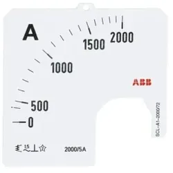 ABB SCL-A1-2000/72 Amperemeter Skale Stromwandleranschluss 2000/5A 2CSG112379R5011 SCLA1200072