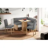 massivline&more Anna 2 130 x 83 x 130 cm Kunstleder grau/eiche