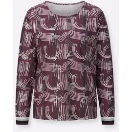 CREATION L Shirt in burgund-ecru-gemustert | Gr.: 40