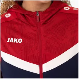 Jako Damen Kapuzenjacke Iconic marine/chili rot 42