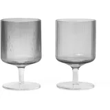 Ferm Living Weinglas Set Ripple smoked
