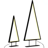 Beliani Weihnachtsdekoration 2er Set mit LED-Beleuchtung Tannenbaum Loppi