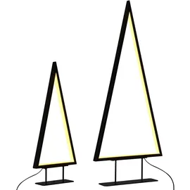 Beliani Weihnachtsdekoration 2er Set mit LED-Beleuchtung Tannenbaum Loppi